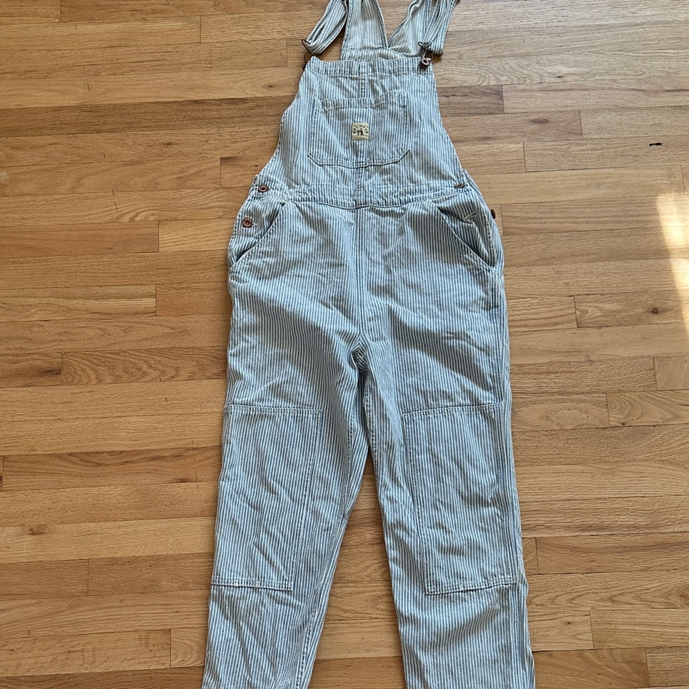 RARE Hey Gang Railroad Striped Overalls Small size 1